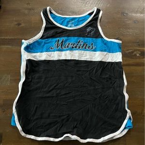 Miami Marlins girls tank top with team logo EUC
